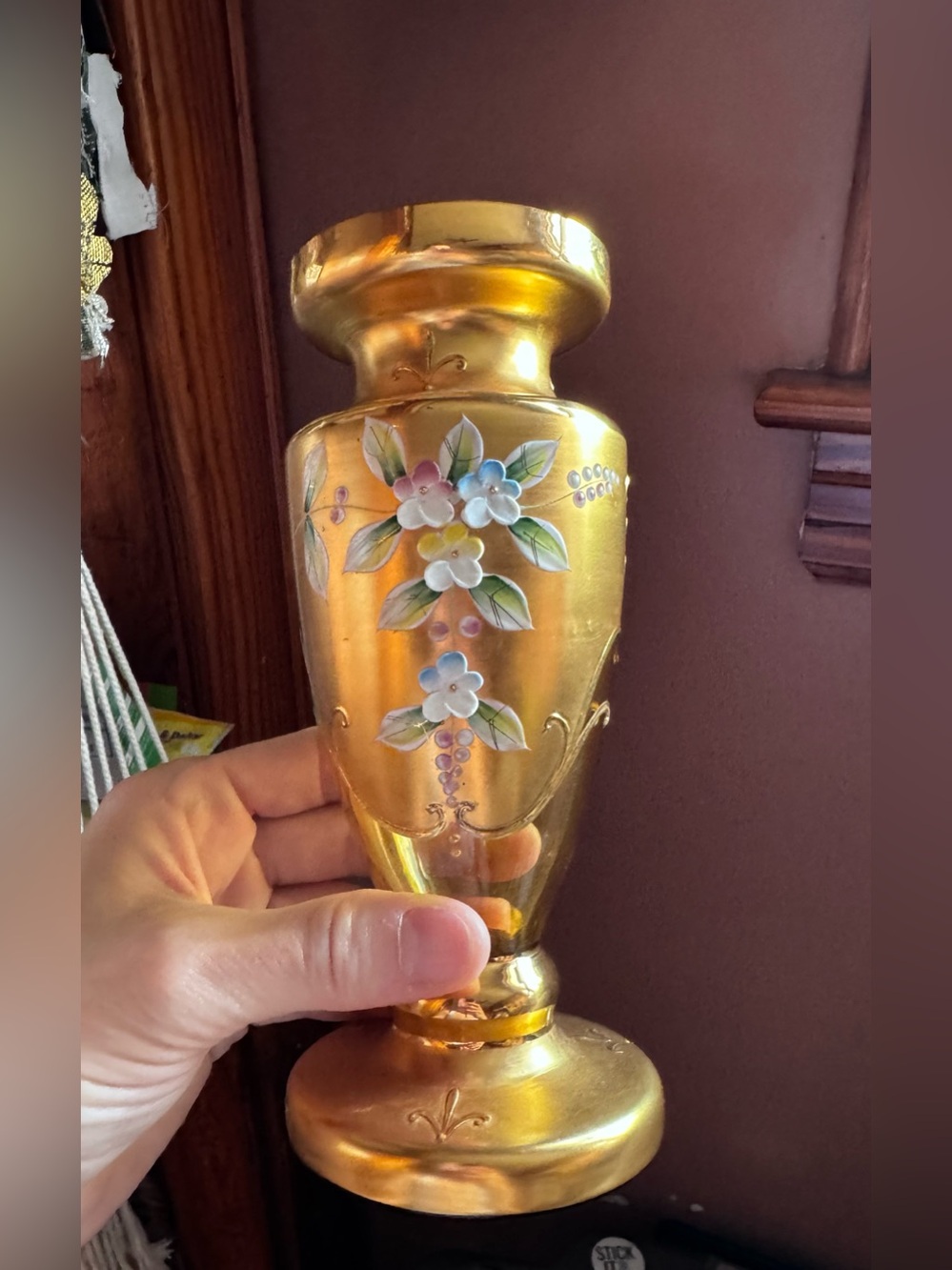 Czech Bohemian Art Glass Vase VTG - Picture 9 of 12